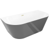 Mexen Oval Slim freistehende wandmontierte Badewanne 170 x 80 cm, weiß/grau, Überlauf gold gebürstet - 52661708062-55