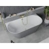 Mexen Oval Slim freistehende wandmontierte Badewanne 170 x 80 cm, weiß/grau, Überlauf gold gebürstet - 52661708062-55