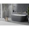 Mexen Oval Slim freistehende wandmontierte Badewanne 170 x 80 cm, weiß/grau, Überlauf gold gebürstet - 52661708062-55