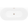 Mexen Oval Slim freistehende wannenwand 170 x 80 cm, weiß/grau, Überlauf roségold - 52661708062-60