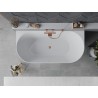 Mexen Oval Slim freistehende Wandbadewanne 170 x 80 cm, weiß/grau, Überlauf gebürstetes Kupfer - 52661708062-65