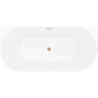 Mexen Oval Slim freistehende Wandbadewanne 170 x 80 cm, weiß/grau, Überlauf gebürstetes Kupfer - 52661708062-65