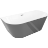 Mexen Oval Slim Freistehende Wandbadewanne 170 x 80 cm, weiß/grau, Überlauf gun gray gebürstet - 52661708062-66