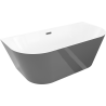 Mexen Oval Slim freistehende wandnahe Badewanne 170 x 80 cm, weiß/grau, schwarzer Überlauf - 52661708062-70