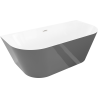 Mexen Oval Slim freistehende Wandwanne 170 x 80 cm, weiß/grau, Überlauf gebürsteter Nickel - 52661708062-97