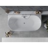 Mexen Oval Slim freistehende Wanne an der Wand 170 x 80 cm, weiß/schwarz, Überlauf Chrom - 52661708075-01