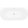 Mexen Oval Slim freistehende Wanne an der Wand 170 x 80 cm, weiß/schwarz, Überlauf Chrom - 52661708075-01