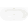 Mexen Oval Slim freistehende Wandbadewanne 170 x 80 cm, weiß/schwarz, Überlauf gebürstet gold - 52661708075-55