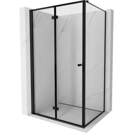 Mexen Mist-F faltbare Duschkabine links 95 x 85 cm, schwarzer Rahmen, schwarz - 8A6T-095-085-70-70-L