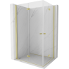 Mexen Mist-F Duo Faltbare Duschkabine links 110 x 85 cm, transparent, gebürstet Gold - 8A6-110L-085P-55-00