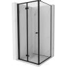 Mexen Mist-F faltbare Duschkabine links 90 x 90 cm, schwarzer Rahmen, schwarz - 8A6T-090-090-70-70-L