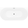 Mexen Oval Slim freistehende an die Wand montierte Badewanne 170 x 80 cm, weiß/schwarz, Überlauf gun gray gebürstet