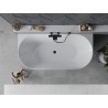 Mexen Oval Slim freistehende Wandwanne 170 x 80 cm, weiß/schwarz, schwarzer Überlauf - 52661708075-70