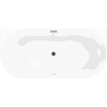 Mexen Oval Slim freistehende Wandwanne 170 x 80 cm, weiß/schwarz, schwarzer Überlauf - 52661708075-70