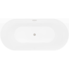 Mexen Oval Slim freistehende wandnahe Badewanne 170 x 80 cm, weiß/schwarz, Überlauf gebürstetes Nickel - 52661708075-97