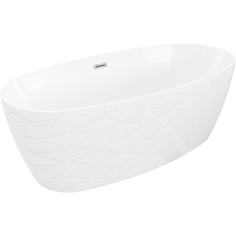 Mexen Olea freistehende Badewanne Design 170 x 80 cm, weiß, Überlauf chrom - 52821708000-01