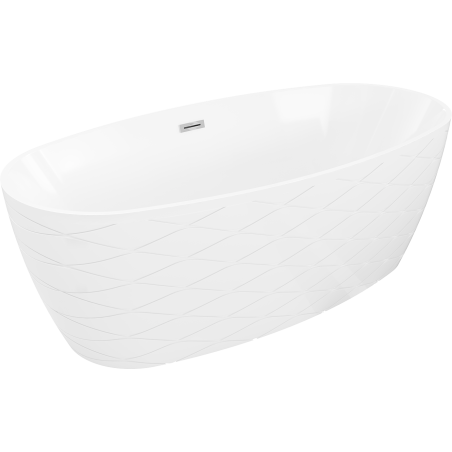 Mexen Olea freistehende Badewanne Design 170 x 80 cm, weiß, Überlauf chrom - 52821708000-01