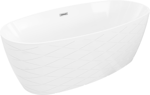 Mexen Olea freistehende Badewanne Design 170 x 80 cm, weiß, Überlauf chrom - 52821708000-01