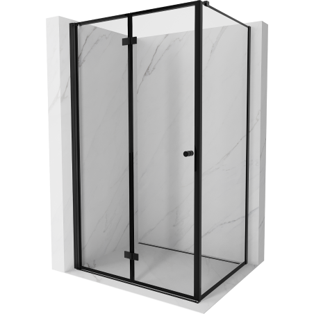Mexen Mist-F faltbare Duschkabine links 70 x 120 cm, schwarzer Rahmen, schwarz - 8A6T-070-120-70-70-L
