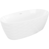 Mexen Olea freistehende Badewanne Muster 170 x 80 cm, weiß, Überlauf weiß - 52821708000-20