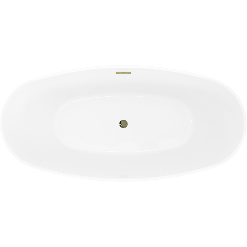 Mexen Olea freistehende Badewanne Muster 170 x 80 cm, weiß, Überlauf gold - 52821708000-50