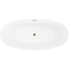 Mexen Olea freistehende Badewanne Muster 170 x 80 cm, weiß, Überlauf gold - 52821708000-50