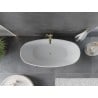 Mexen Olea freistehende Badewanne Muster 170 x 80 cm, weiß, Überlauf gebürstetes Gold - 52821708000-55