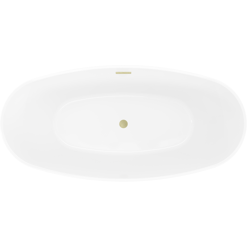 Mexen Olea freistehende Badewanne Muster 170 x 80 cm, weiß, Überlauf gebürstetes Gold - 52821708000-55