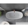 Mexen Olea freistehende Badewanne Muster 170 x 80 cm, weiß, Überlauf gebürstetes Kupfer - 52821708000-65