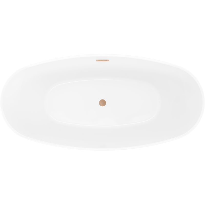 Mexen Olea freistehende Badewanne Muster 170 x 80 cm, weiß, Überlauf gebürstetes Kupfer - 52821708000-65