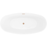 Mexen Olea freistehende Badewanne Muster 170 x 80 cm, weiß, Überlauf gebürstetes Kupfer - 52821708000-65