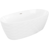 Mexen Olea freistehende Badewanne Muster 170 x 80 cm, weiß, Überlauf gebürstetes Nickel - 52821708000-97