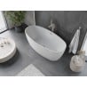 Mexen Olea freistehende Badewanne Muster 170 x 80 cm, weiß, Überlauf gebürstetes Nickel - 52821708000-97