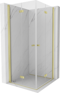 Mexen Mist-F Duo faltbare Duschkabine 100 x 100 cm, transparent, gold gebürstet - 8A6-100L-100P-55-00