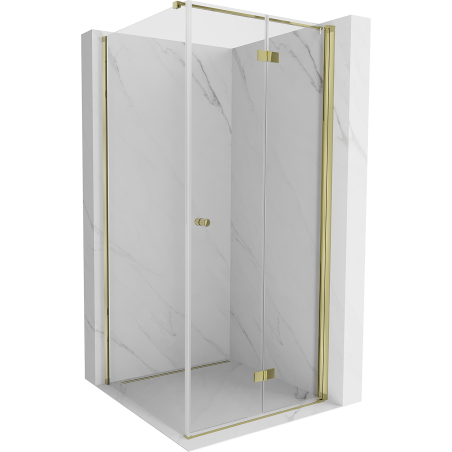 Mexen Mist-F faltbare Duschkabine rechts 70 x 70 cm, transparent, gold - 8A6T-070-070-50-00-P