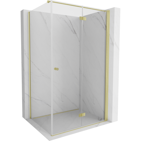 Mexen Mist-F Duschkabine klappbar rechts 75 x 70 cm, transparent, gold - 8A6T-075-070-50-00-P