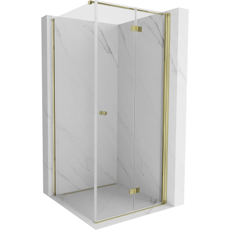 Mexen Mist-F Faltduschkabine rechts 90 x 90 cm, transparent, gold - 8A6T-090-090-50-00-P