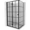 Mexen Mist-F Faltbare Duschkabine links 80 x 85 cm, schwarzes Gitter, schwarz - 8A6T-080-085-70-77-L