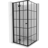 Mexen Mist-F faltbare Duschkabine links 85 x 85 cm, schwarzes Gitter, schwarz - 8A6T-085-085-70-77-L
