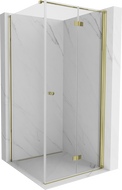 Mexen Mist-F klappbare Duschkabine rechts 110 x 110 cm, transparent, gold - 8A6T-110-110-50-00-P