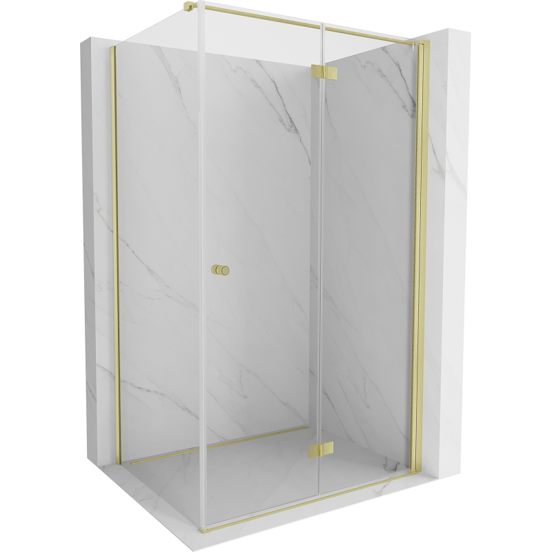 Mexen Mist-F faltbare Duschkabine rechts 90 x 120 cm, transparent, gold - 8A6T-090-120-50-00-P