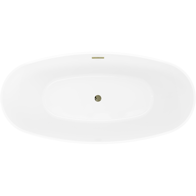 Mexen Olea freistehende Badewanne Muster 170 x 80 cm, weiß/schwarz, Überlauf gold - 52821708075-50