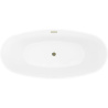 Mexen Olea freistehende Badewanne Muster 170 x 80 cm, weiß/schwarz, Überlauf gold - 52821708075-50