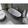 Mexen Olea freistehende Badewanne Muster 170 x 80 cm, weiß/schwarz, Überlauf gold - 52821708075-50
