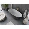Mexen Olea freistehende Badewanne Muster 170 x 80 cm, weiß/schwarz, Überlauf gold gebürstet - 52821708075-55