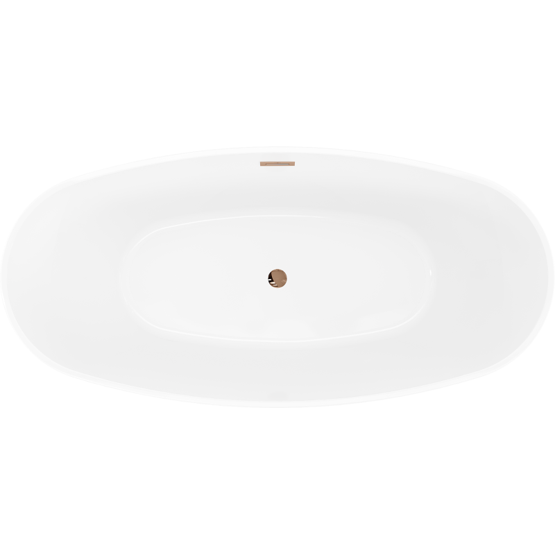 Mexen Olea freistehende Badewanne Muster 170 x 80 cm, weiß/schwarz, Überlauf Roségold - 52821708075-60