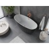 Mexen Olea freistehende Badewanne Muster 170 x 80 cm, weiß/schwarz, Überlauf Roségold - 52821708075-60