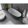 Mexen Olea freistehende Badewanne Muster 170 x 80 cm, weiß/schwarz, Überlauf gebürstetes Kupfer - 52821708075-65