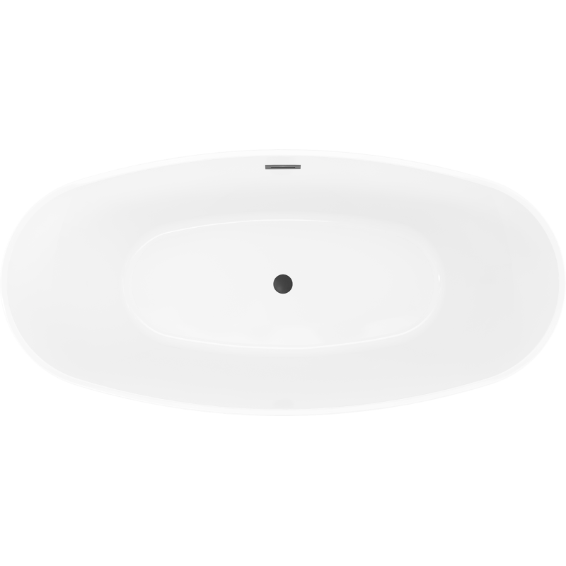 Mexen Olea freistehende Badewanne Muster 170 x 80 cm, weiß/schwarz, schwarzer Überlauf - 52821708075-70