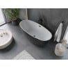 Mexen Olea freistehende Badewanne Muster 170 x 80 cm, weiß/schwarz, schwarzer Überlauf - 52821708075-70